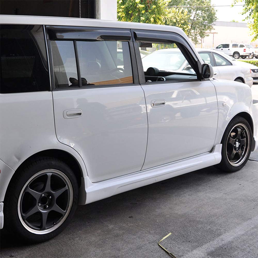 FREEMOTOR802 Compatible Side Skirts for 2003-2007 Scion XB Wagon - K Style Unpainted Black PU Rocker Panels | Perfect for Car Customization & Body Protection