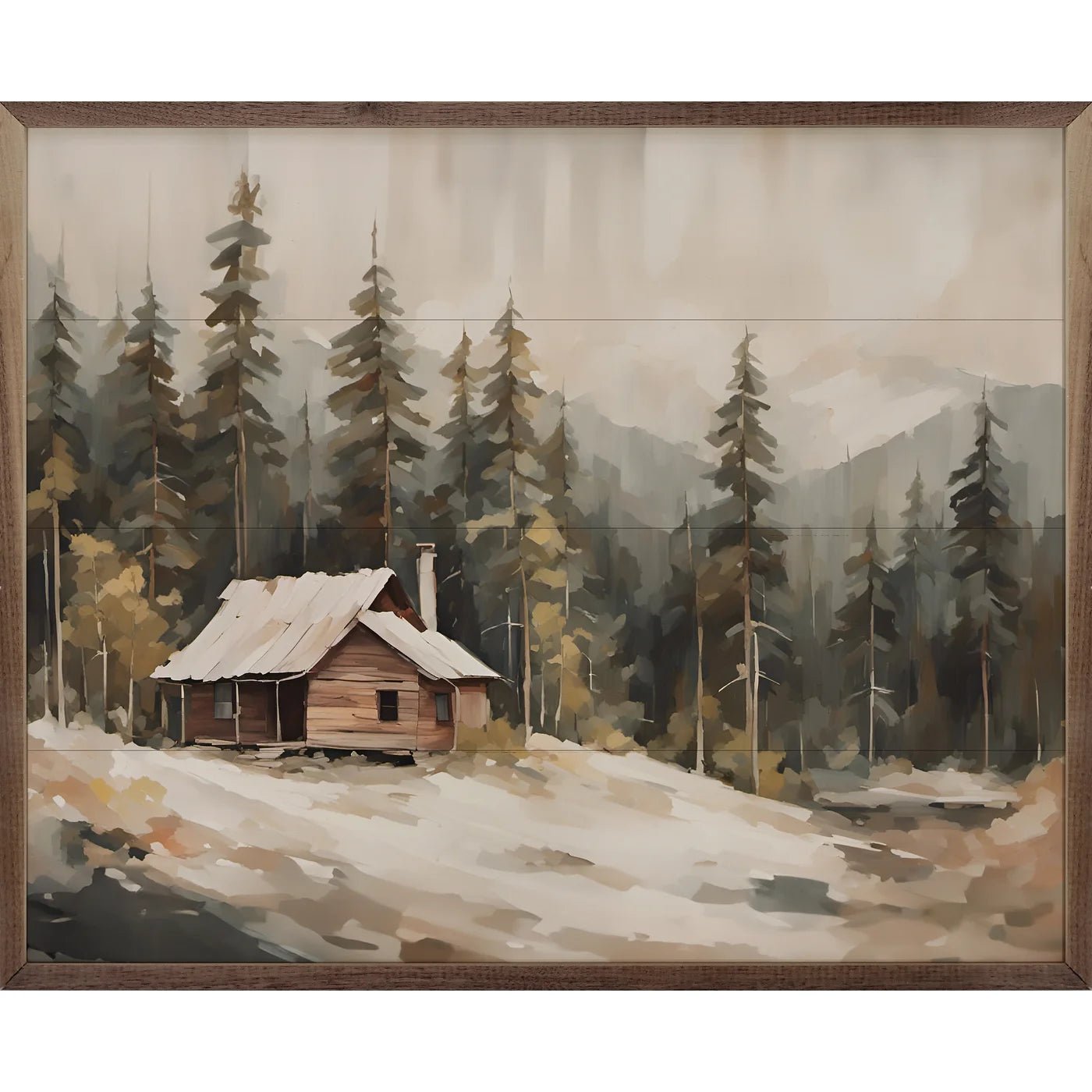 Rustic Cabin in the Woods Framed Print - Nature-Inspired Wall Art for Living Room, Bedroom & Cabin Decor