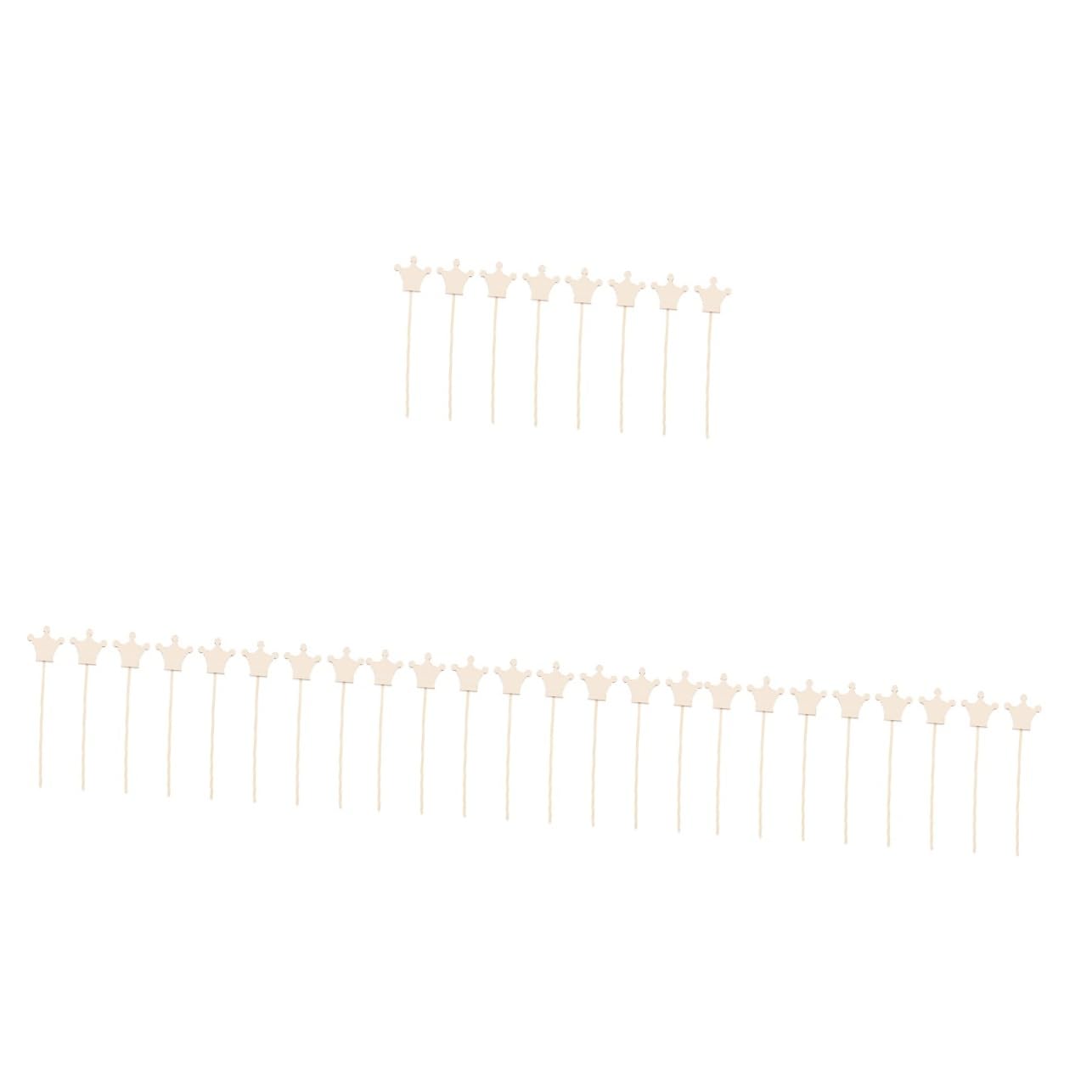 32 Pcs Wooden Princess Fairy Wands & Crowns Set - DIY Craft Kit for Kids, Handmade Wooden Wand Toys for Girls - Perfect for Birthday Parties, Dress-Up Play & Fairy Tale Themed Events