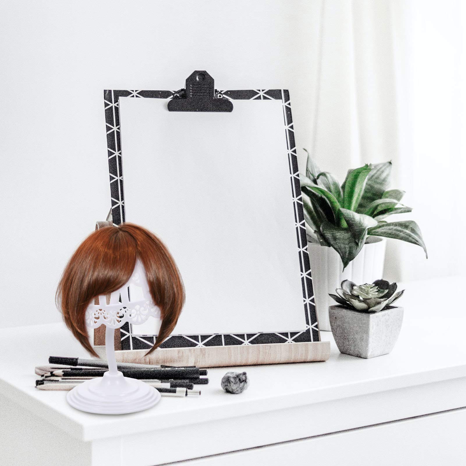 Beaupretty 2-Pack Hollow Plastic Wig Stand Holder - Adjustable Wig & Hat Display Rack for Styling, Storage, and Salon Organization - Perfect for Cosplay, Hairdressing, and Home Use