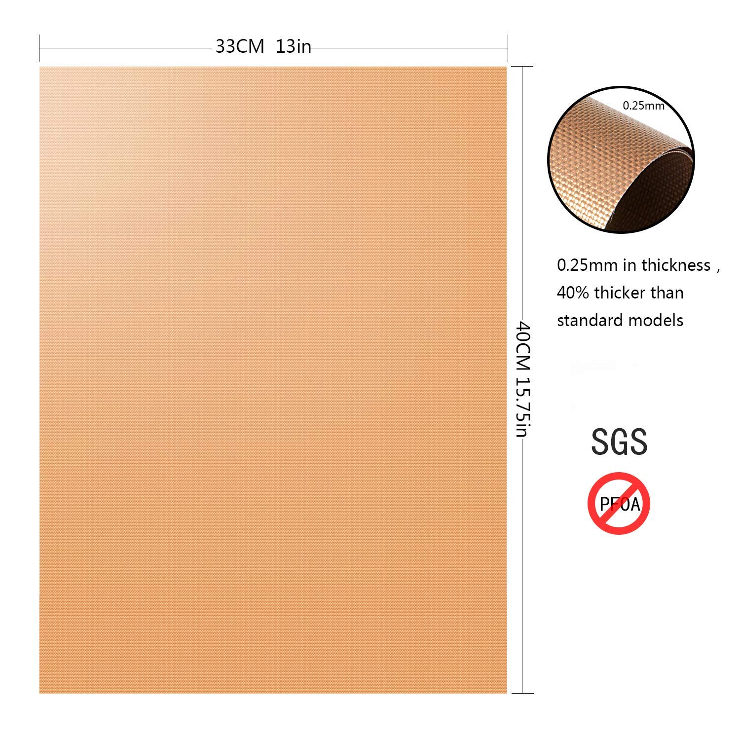 Smaid Non-Stick Copper Grill Mat for Outdoor Cooking - 15.75 x 13 Inch Reusable BBQ Grill Mat for Gas, Charcoal & Electric Grills - Easy to Clean & Durable - Perfect for Backyard BBQ, Camping & Tailgating Parties