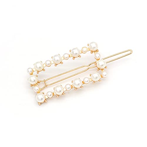 HOMEMATES 3 Pcs Pearl Hair Clips for Women - Rhinestone Crystal Letter Hair Pins, Golden Hair Clips for Girls & Women, Elegant Hair Accessories for Parties, Weddings & Daily Wear (Random Style)