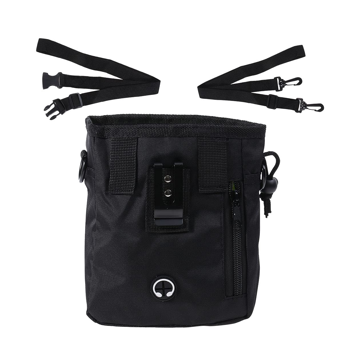 ULTECHNOVO Dog Treat Pouch - Durable Training Bag for Dog Treats & Toys - Hands-Free Waist Pack for Dog Walking, Hiking & Outdoor Adventures (Black)