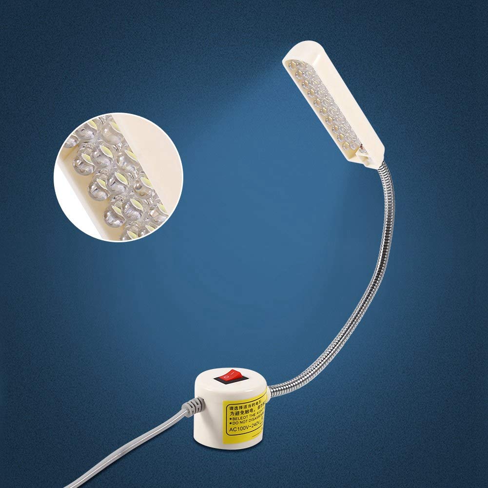 EVTSCAN 30 LED Magnetic Base Sewing Machine Light - AC 110V-240V Adjustable Work Light for Crafting, Quilting & DIY Projects - Bright Illumination for Sewing, Embroidery & Detailed Handwork