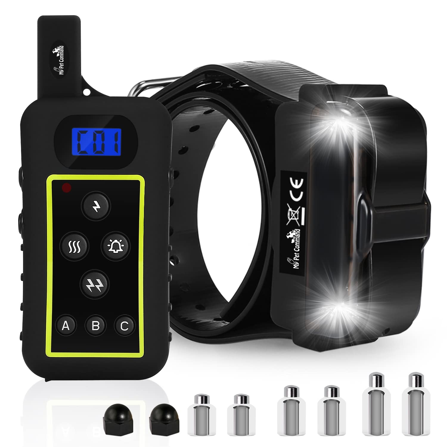 **1.25 Mile Long Range Dog Training Collar - Safe Shock, Vibration & Tone Remote with Flashing Beacon - Waterproof & Rechargeable - Works with Up to 3 Collars - Ideal for Hunting, Obedience & Outdoor Training**
