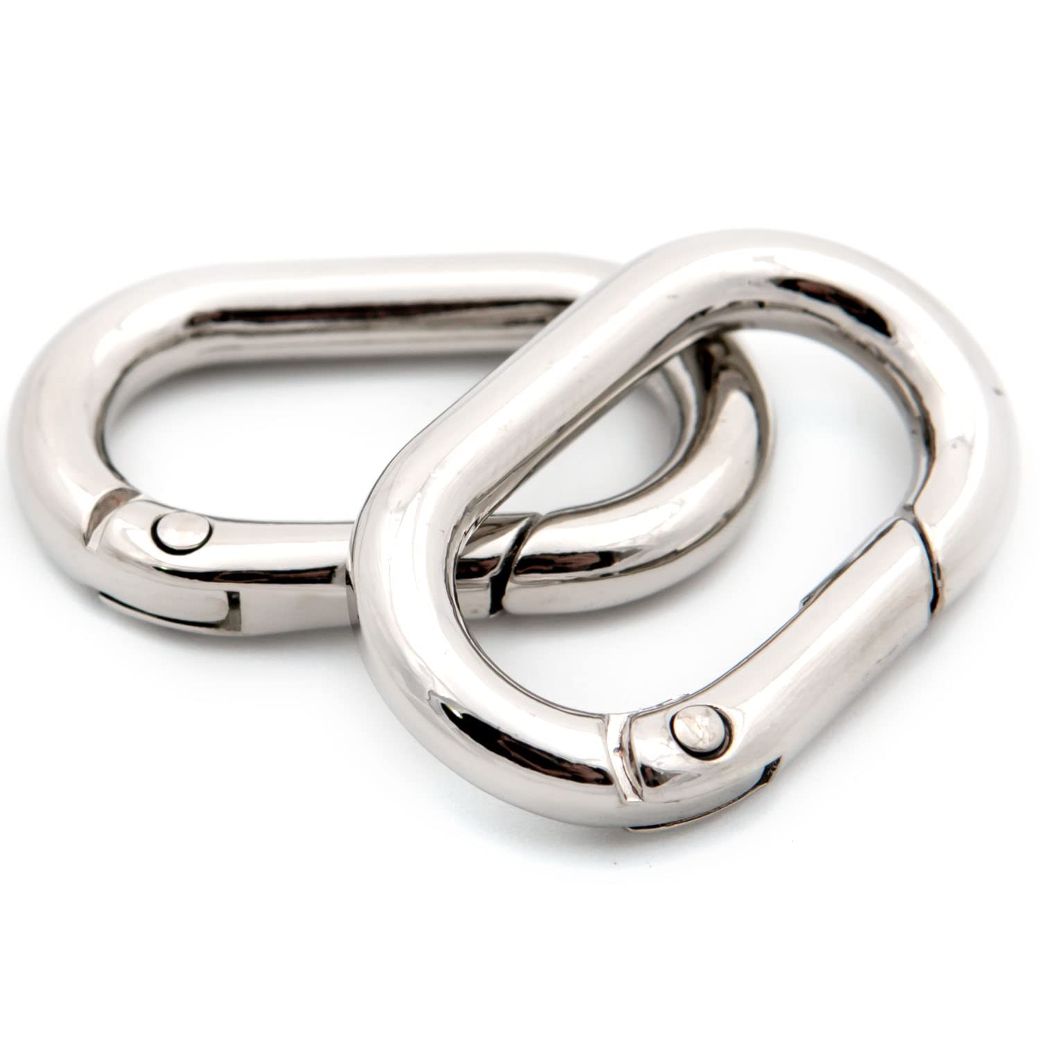 Premium Metal Spring Key Ring Carabiner - Heavy Duty Keychain Clip for Keys, Bags, Purses & Outdoor Gear - Durable Oval Keyring for Hiking, Camping & Everyday Use