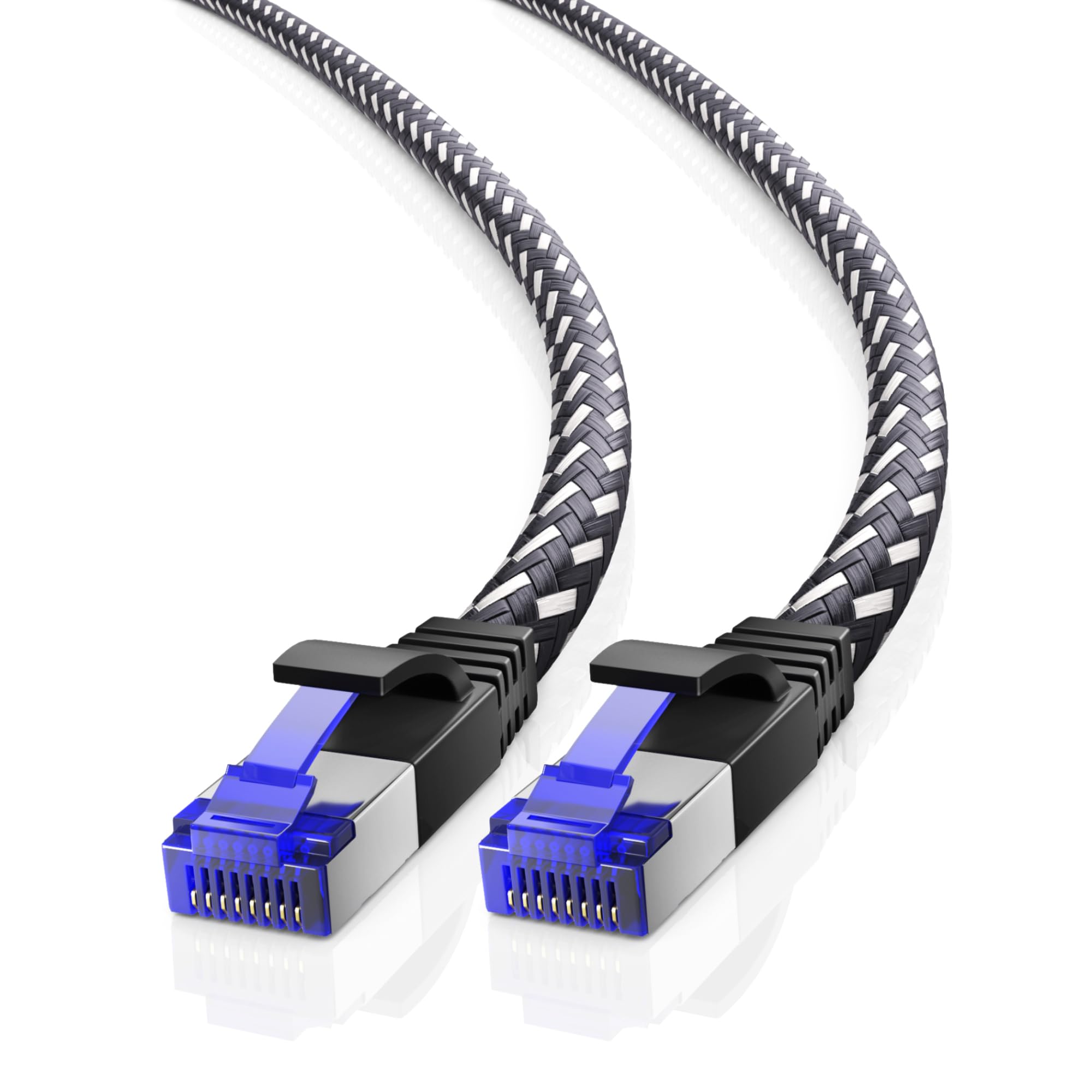 Cat7 Ethernet Cable 15ft (Black) - High-Speed Braided LAN Cable for Gaming, Streaming, Router, Modem, PC, PS5, Xbox - Durable & Tangle-Free Design - Perfect for Home Office, Online Gaming, and 4K Video Streaming