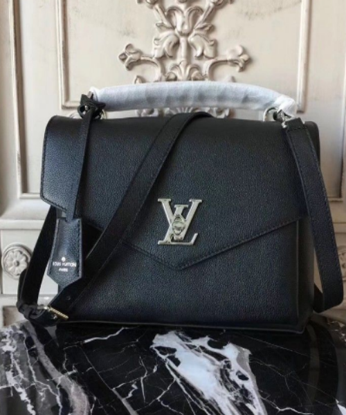 LV Lockme Tote Handbag - Luxury Leather Noir Black Shoulder Bag for Women | Perfect for Work, Travel & Everyday Use