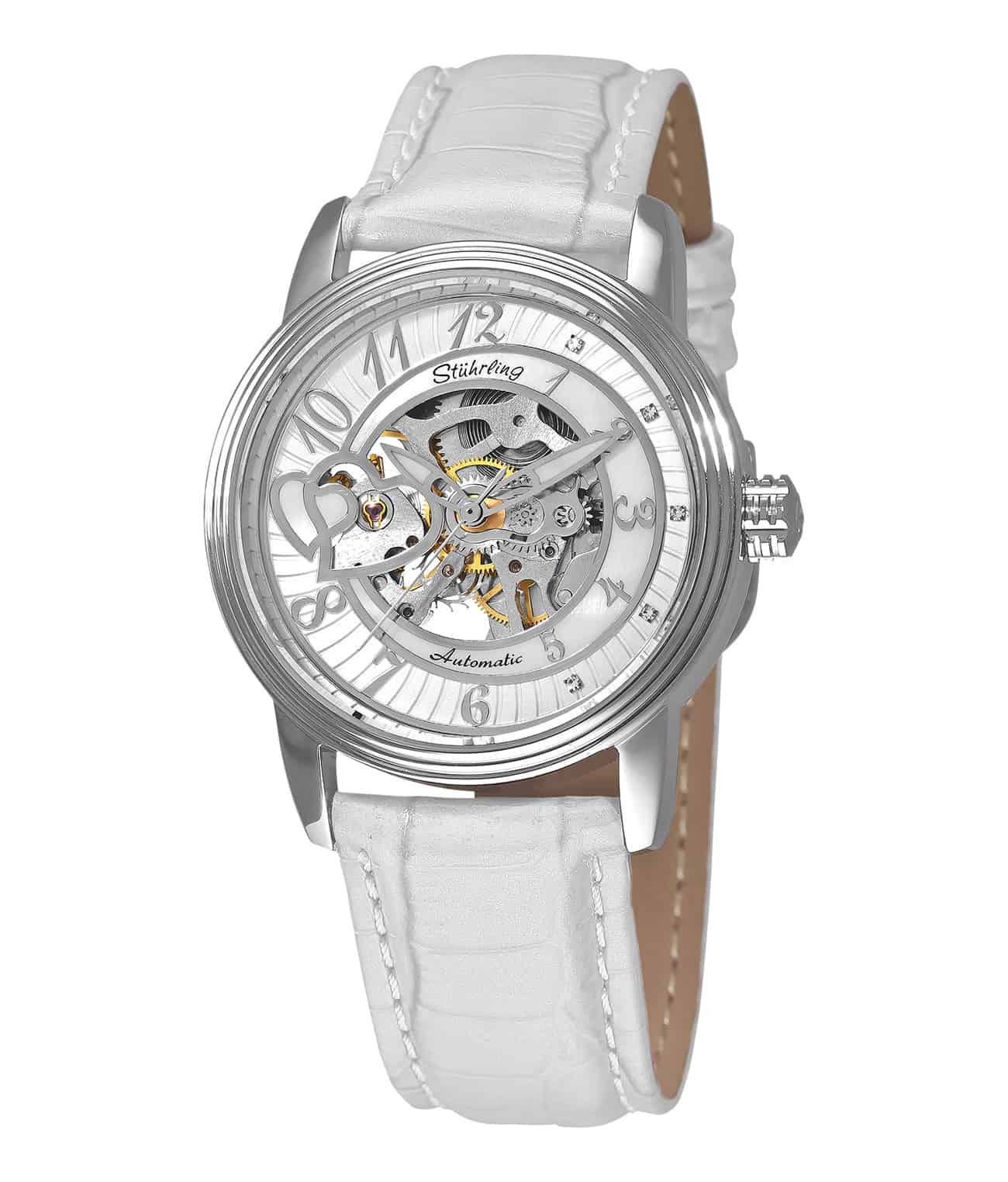 White Dial / Silver Case / White Leather Strap Tang Buckle