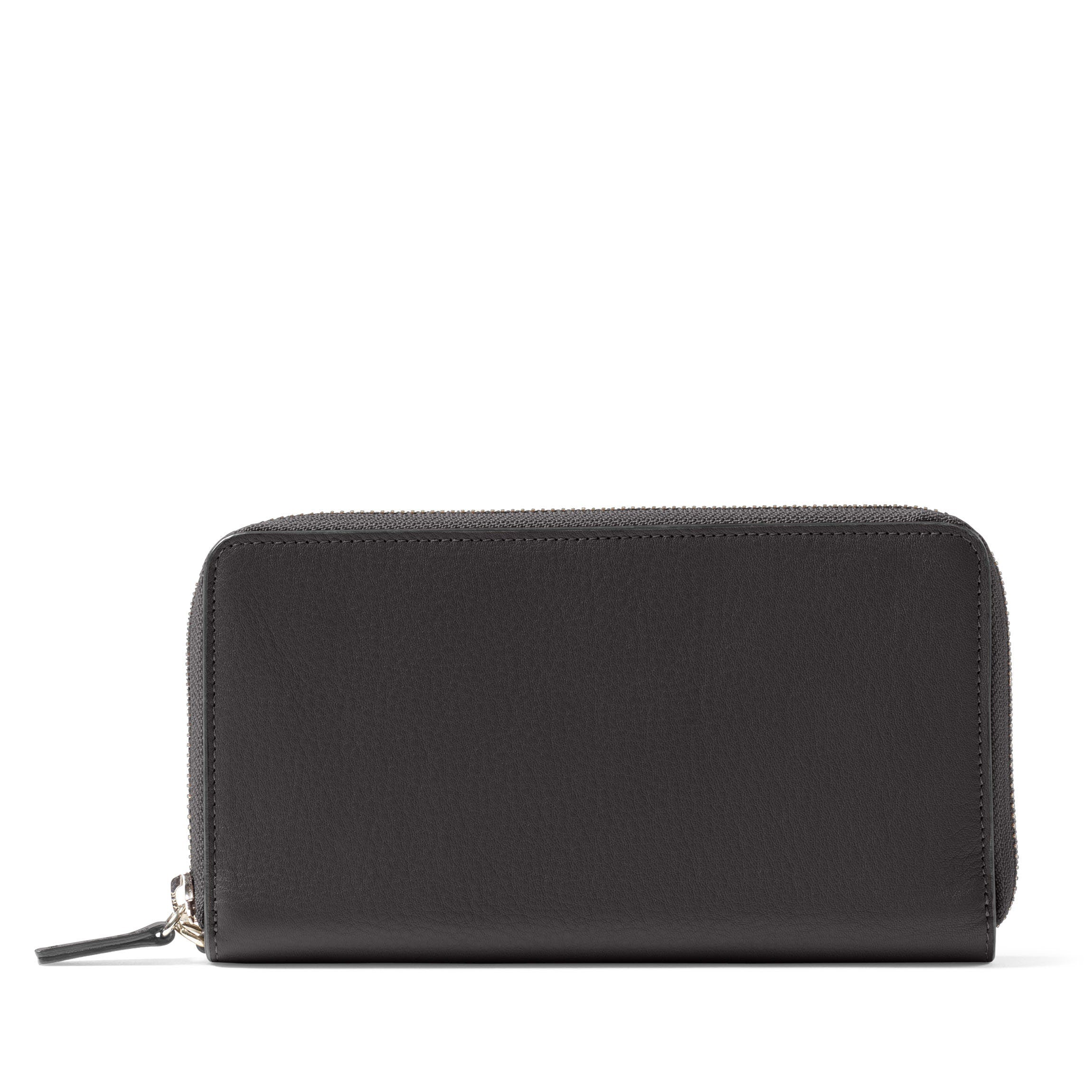 Windsor Flat Zip Wallet Black Onyx - Slim RFID Blocking Leather Wallet for Men & Women | Perfect for Travel, Business & Everyday Use