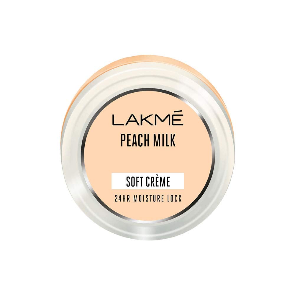 LAKMÉ Peach Milk Soft Creme Moisturizer - Lightweight Face Cream for Dry Skin, Non-Sticky 24H Hydration, Glowing Skin Care - Perfect for Daily Use & Makeup Base (100g)