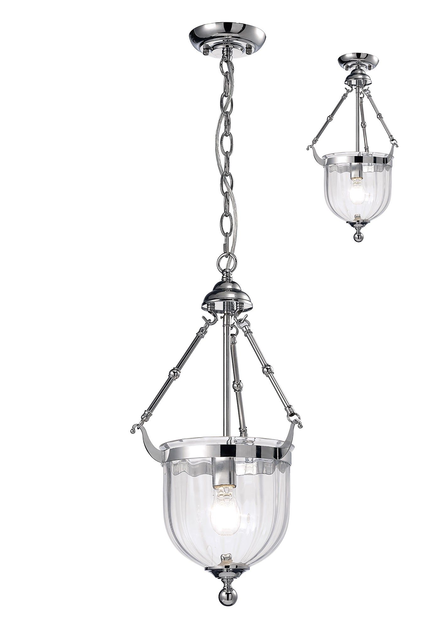 Aubrey Pendant Light - 1/3 Light Fixture in Polished Chrome & Antique Brass Finish - Perfect for Dining Room, Kitchen Island or Entryway Lighting