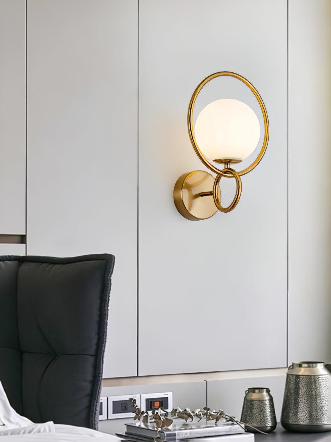 Circle Global Wall Lamp - Modern LED Wall Light Fixture for Living Room, Bedroom, and Hallway - Energy-Efficient Indoor Lighting Solution