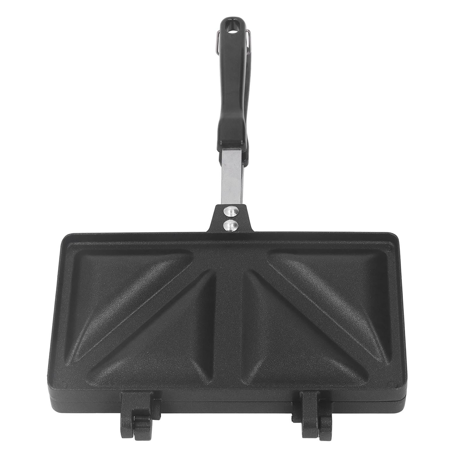 Fockety Hot Sandwich Maker - Double Sided Panini Press Grill with Even Heating Aluminum Alloy Plates, Lightweight Portable for Sandwiches, Paninis, Grilled Cheese, Frying Eggs & Baking Bread - Perfect for Home, Office & Camping (Black)