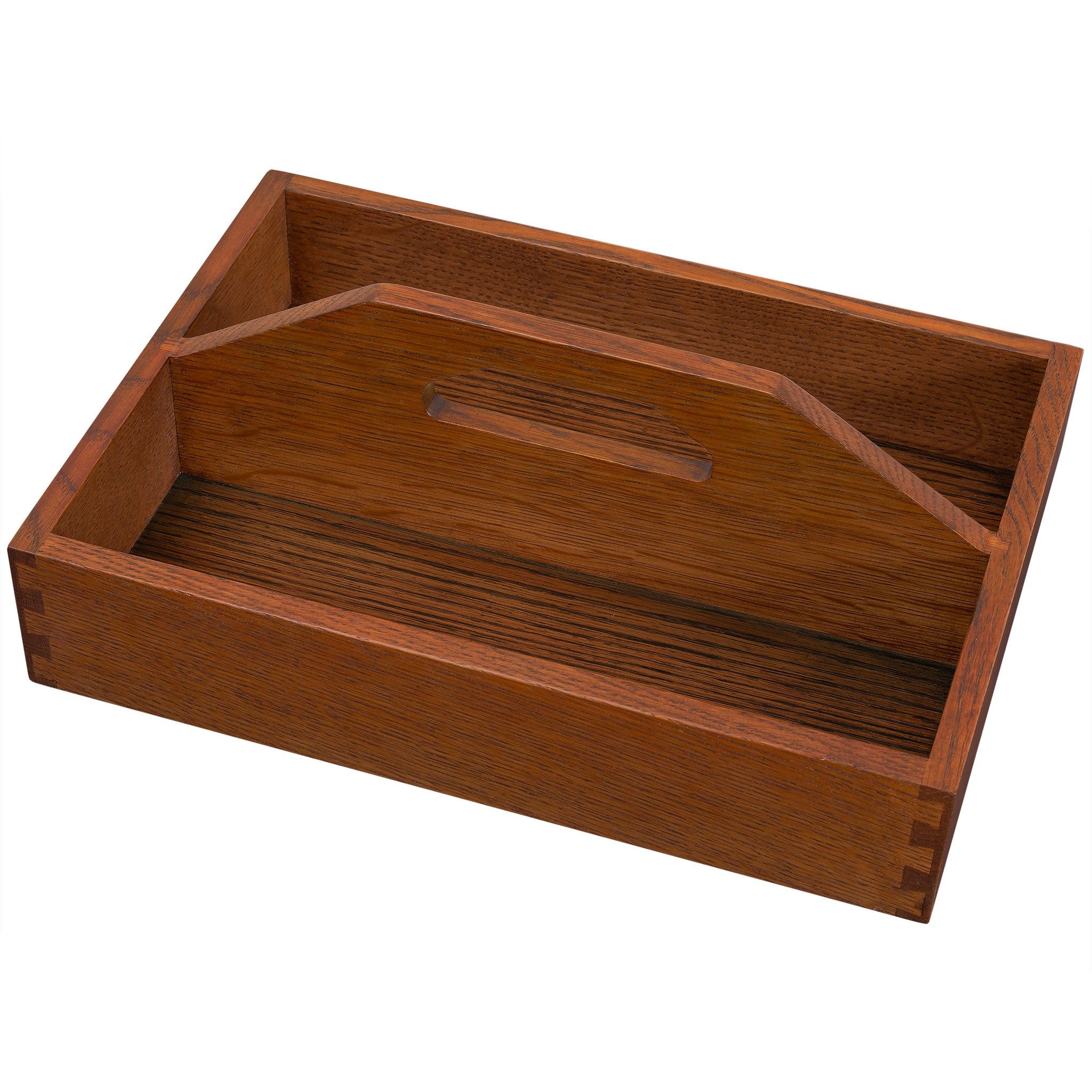 Mission Oak Caddy - Premium Wooden Storage Organizer for Kitchen, Bathroom, or Office - Perfect for Utensils, Towels, and Office Supplies