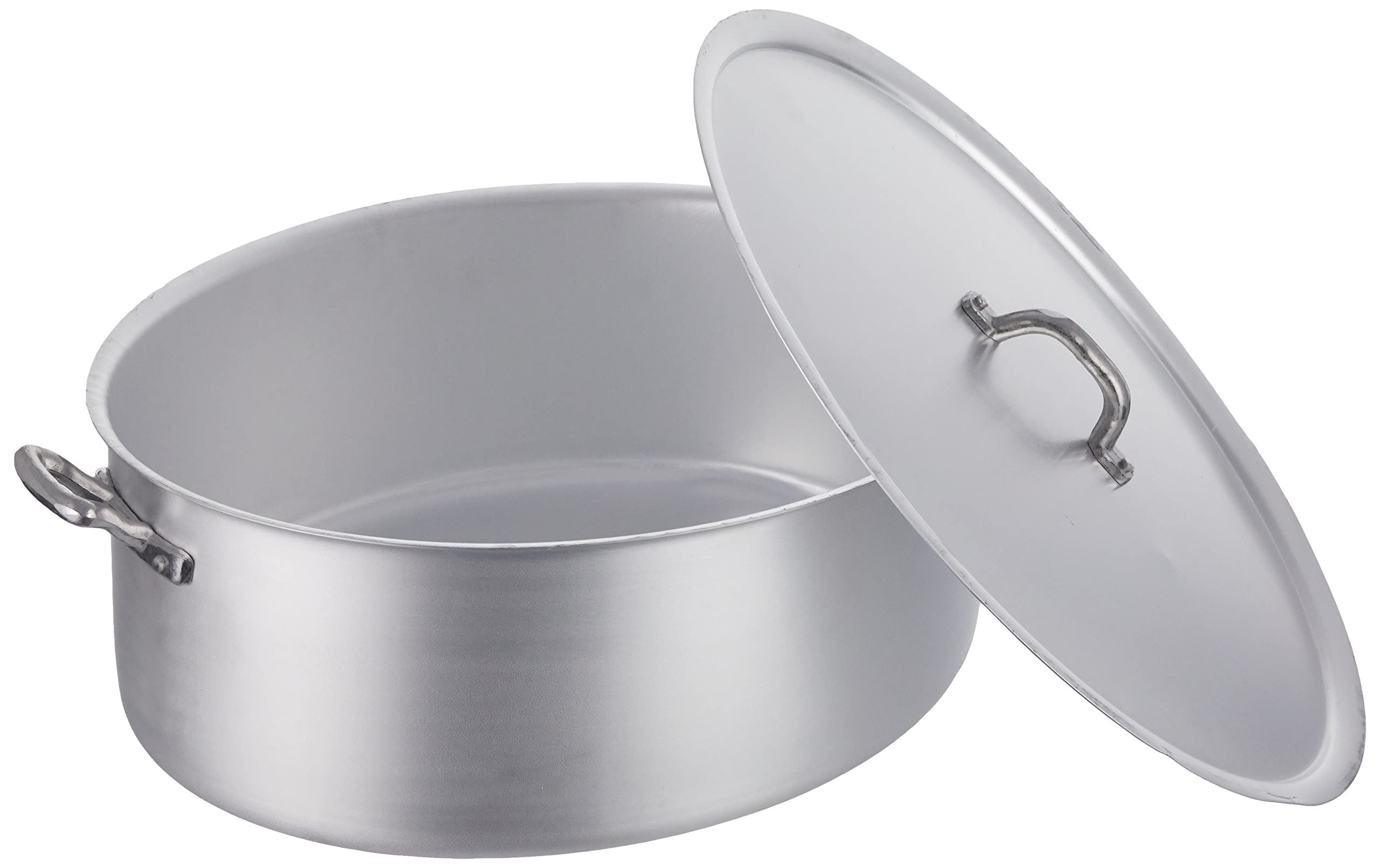 Pentole Agnelli Family Cooking Aluminum Oval Saucepot with 2 Handles - 14.2 Inch (36cm) Diameter - Perfect for Pasta, Soups & Family-Sized Meals