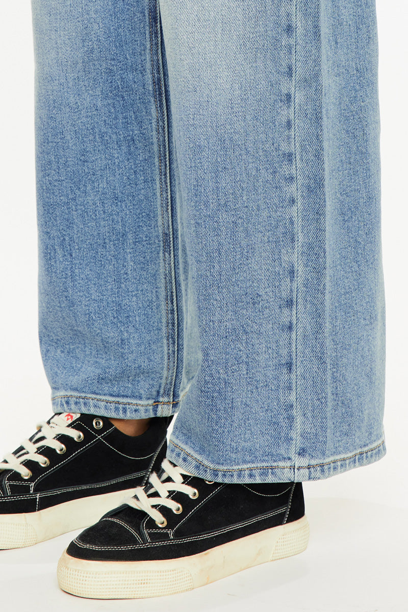 Promise High Rise Wide Leg Jeans for Women - Comfortable Stretchy Denim Pants - Perfect for Casual Wear, Office Outfits & Street Style Fashion