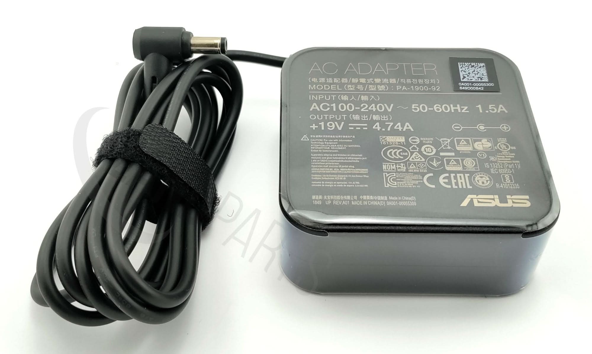 ASUS 0A001 00053600 90W AC Power Adapter Charger for Laptops - Black Indoor Power Supply with Inverter - Perfect for Home, Office & Travel Use