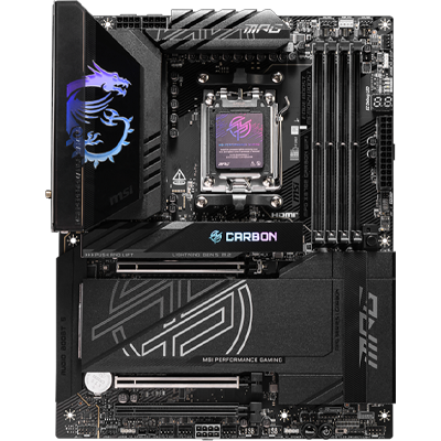 MSI MPG X870E CARBON WIFI AMD AM5 ATX Motherboard with DDR5, PCIe 5.0, Wi-Fi 6E - High Performance Gaming & Content Creation PC Build