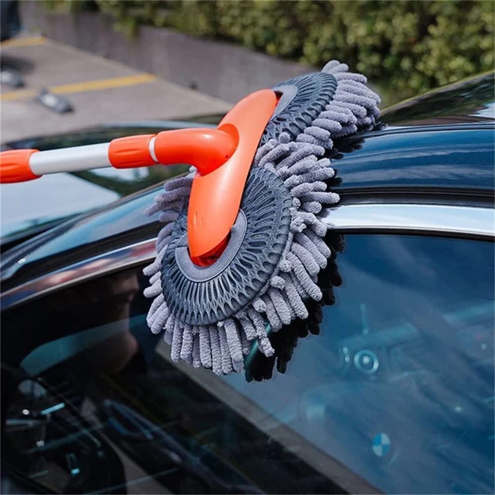 **2022 Premium Retractable Double Layer Car Wash Brush with Long Handle - Soft Scratch-Free Microfiber Mop & 360° Flexible Rotation Head (1 Pc) - Ideal for Car Detailing, RV, Boat & Home Cleaning**
