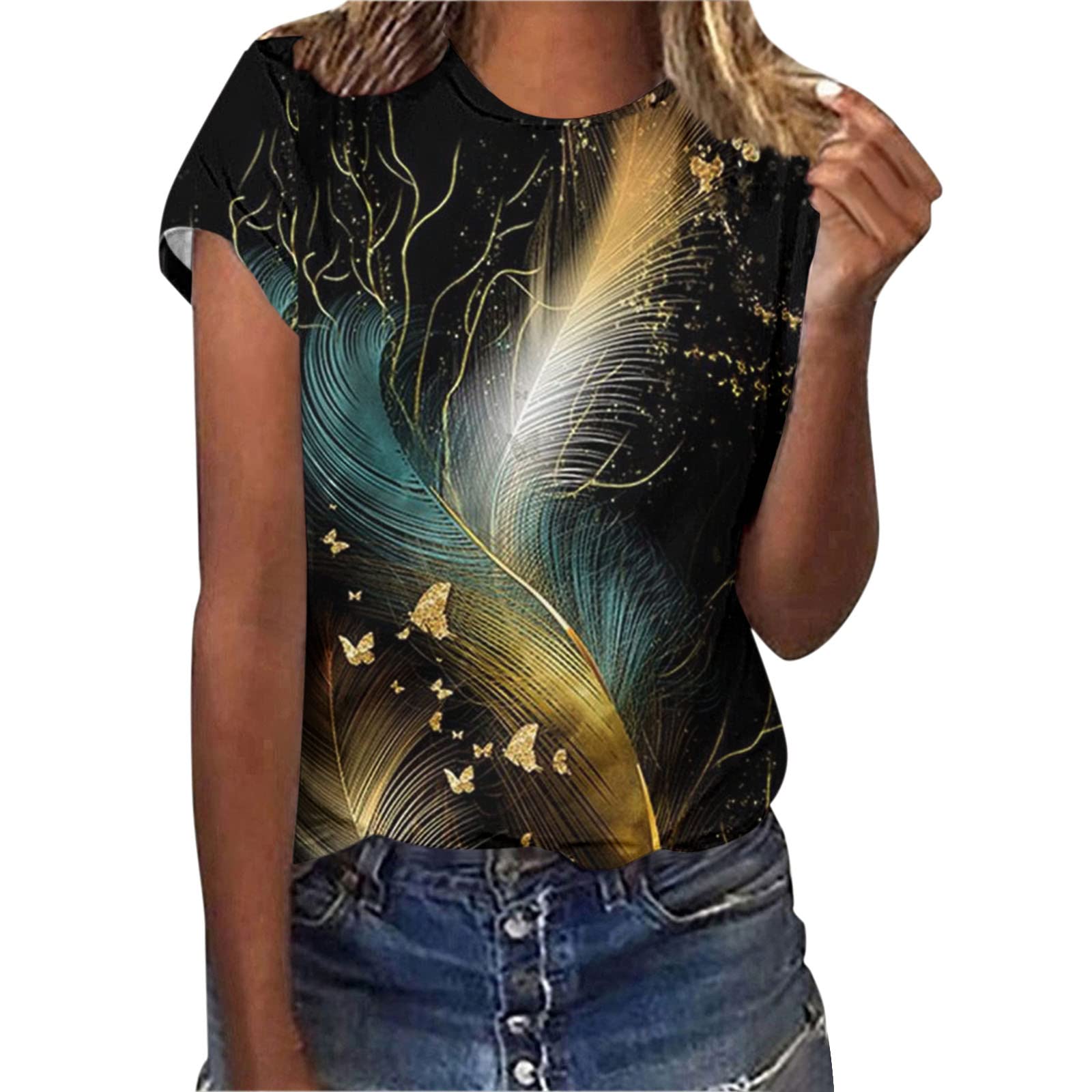 Plus Size Oversized T-Shirts for Women - Funny Summer Crop Tops & Casual Short Sleeve Shirts | Perfect for Beach Outings, Lounge Wear & Street Style Fashion
