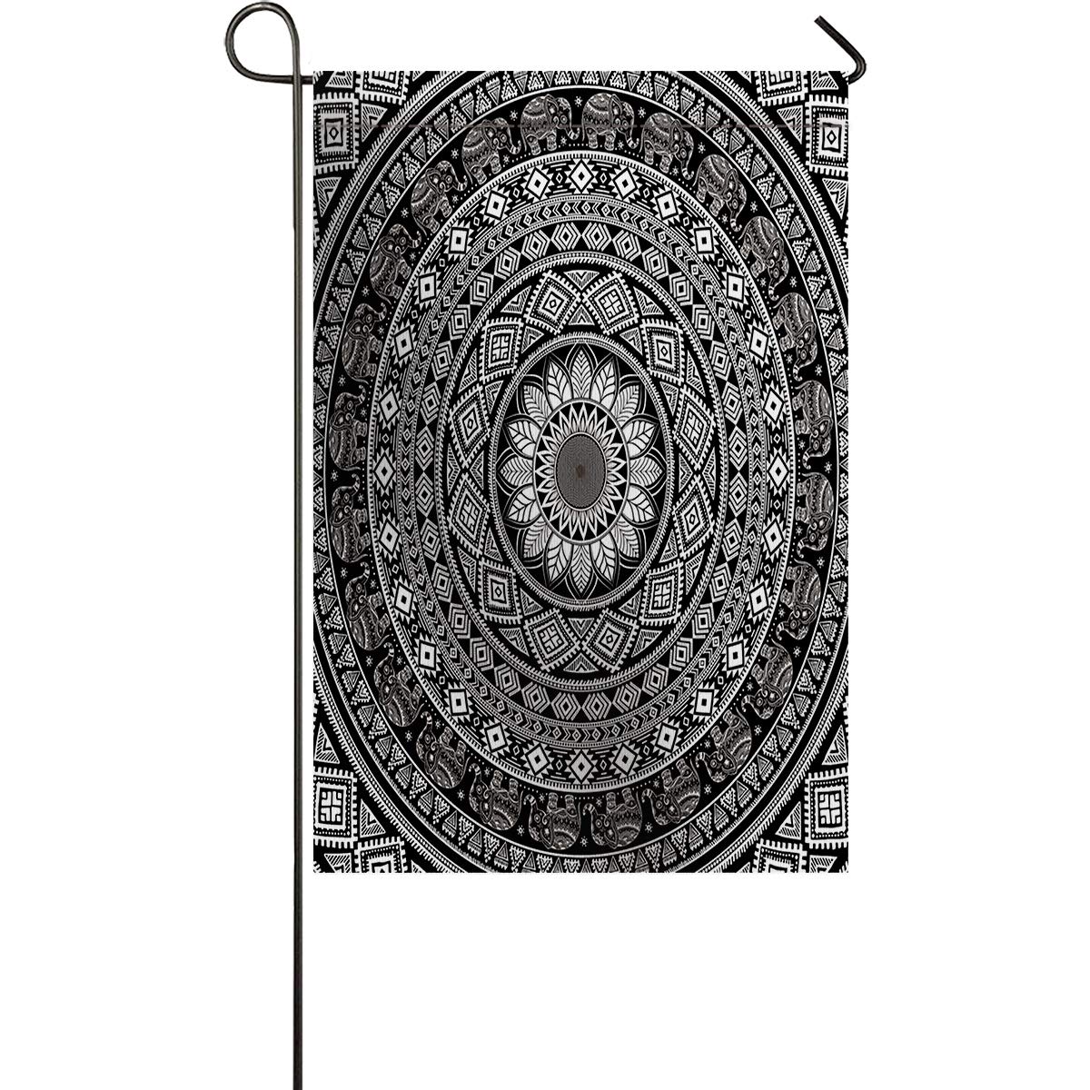 Bohemian Mandala Floral Garden Flag - Premium Outdoor Decor for Ocean Party & Yard - Weather Resistant Double Stitched Burlap Welcome Flag (28x40 Inch) - Perfect for Beach Houses, Patios & Boho Home Decor