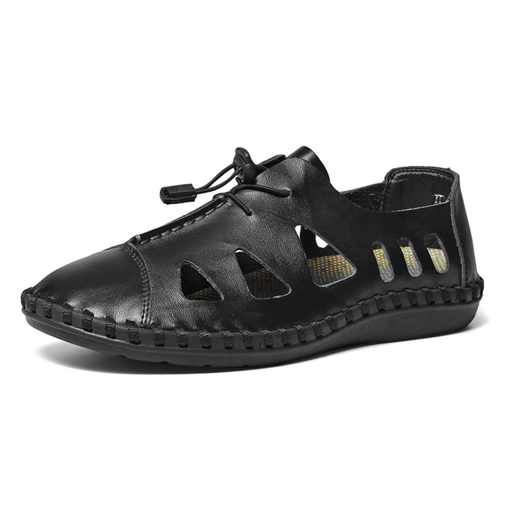 Men's Breathable Leather Hiking Sandals - Lightweight Water Shoes for Summer Outdoor Activities, Fishing & Beach Walking