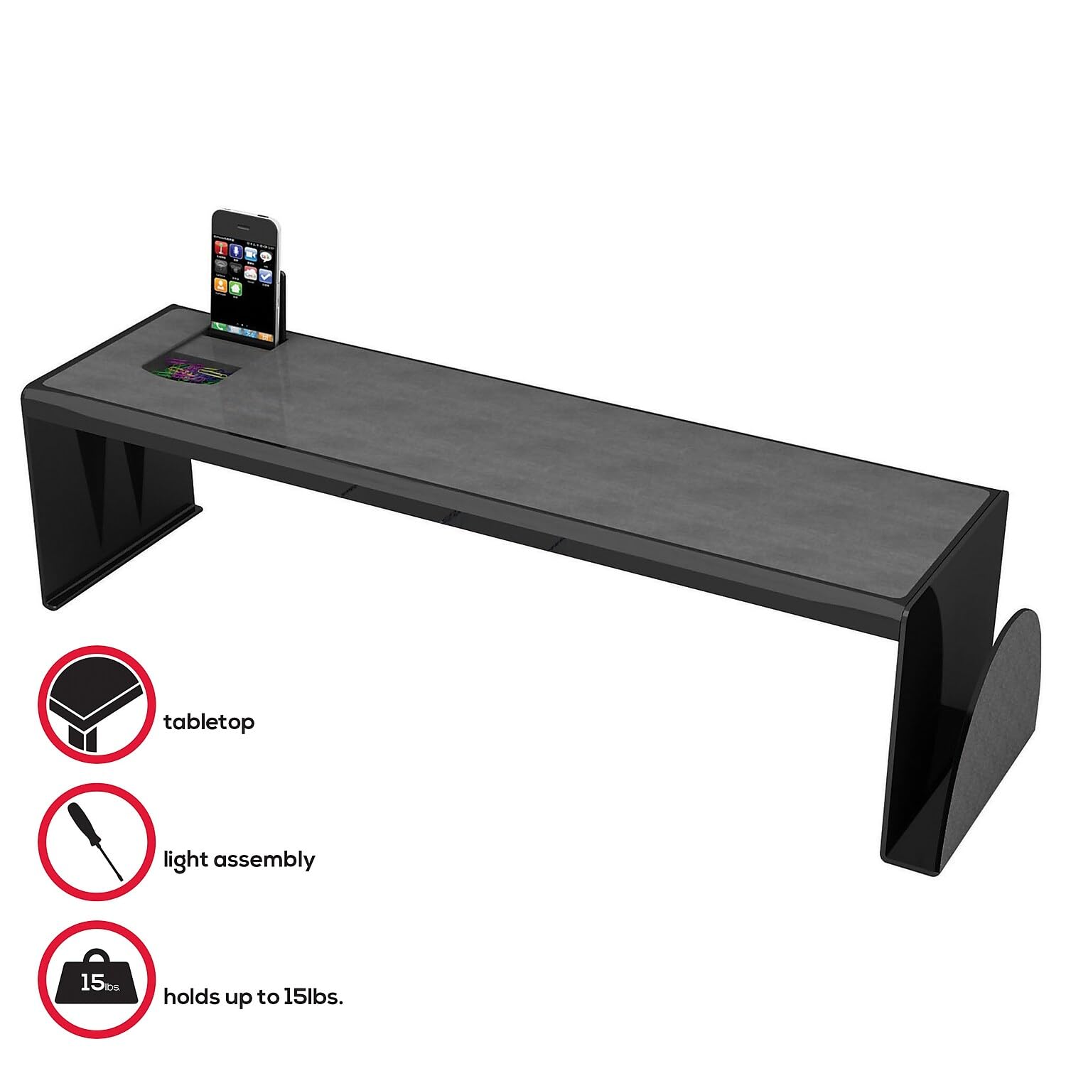 Deflecto Eco-Friendly Heavy Duty Desk Shelf Organizer - Durable Workspace Storage Solution for Office, Home & Study Spaces