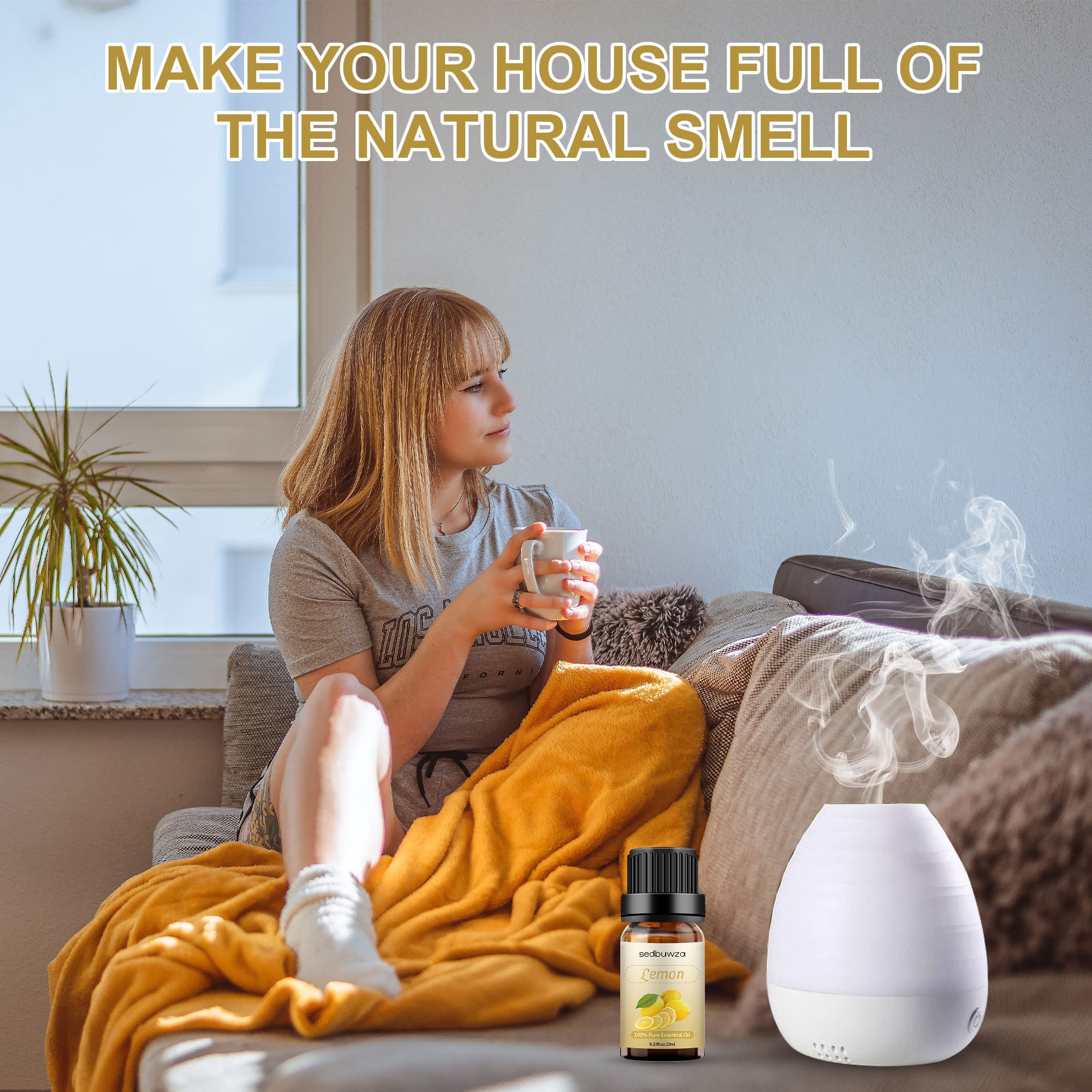 100% Pure Organic Lemon Essential Oil for Aromatherapy - Natural Diffuser, Humidifier, Soap & Candle Making, Perfume - Perfect for Relaxation, Stress Relief & Home Fragrance