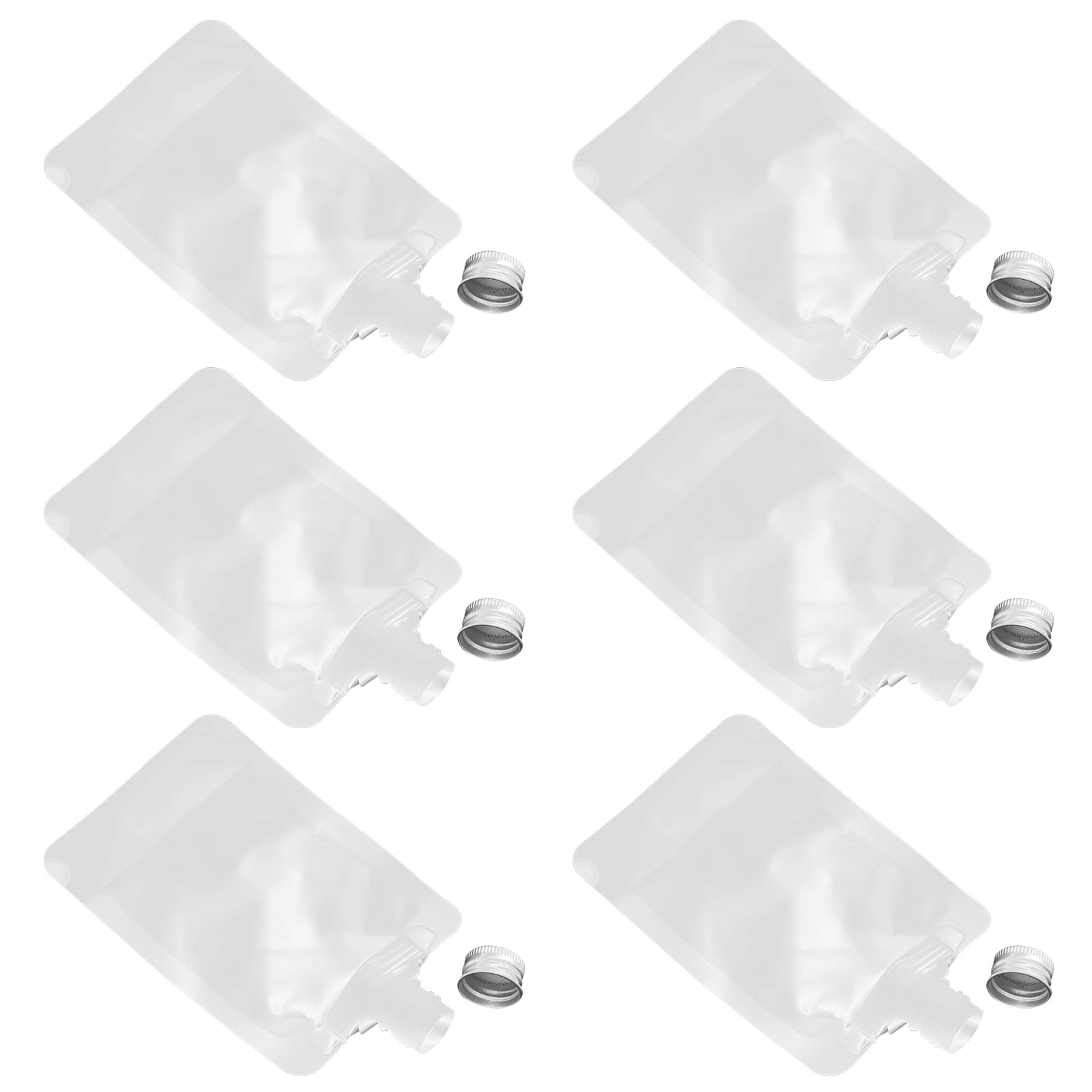 HEALLILY Clear Travel Shampoo Pouches - 1 Set of Leak-Proof Spout Bags for Toiletries, Lotion & Emulsion - Perfect for Air Travel, Gym & Camping (BPA-Free, Reusable)