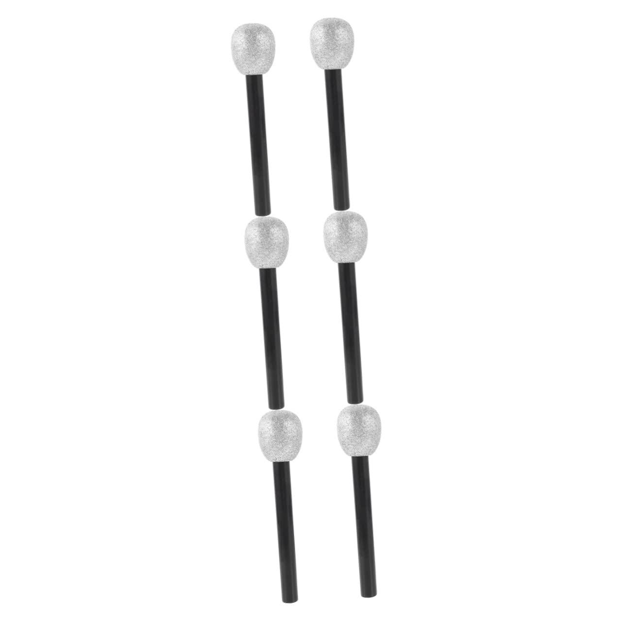KOMBIUDA 6-Piece Realistic Toy Microphone Set - Glitter Graduation Party Accessories, Foam Costume Props for Kids Birthday & Performance (Silver) | Perfect for Stage Shows, School Plays, and Karaoke Parties