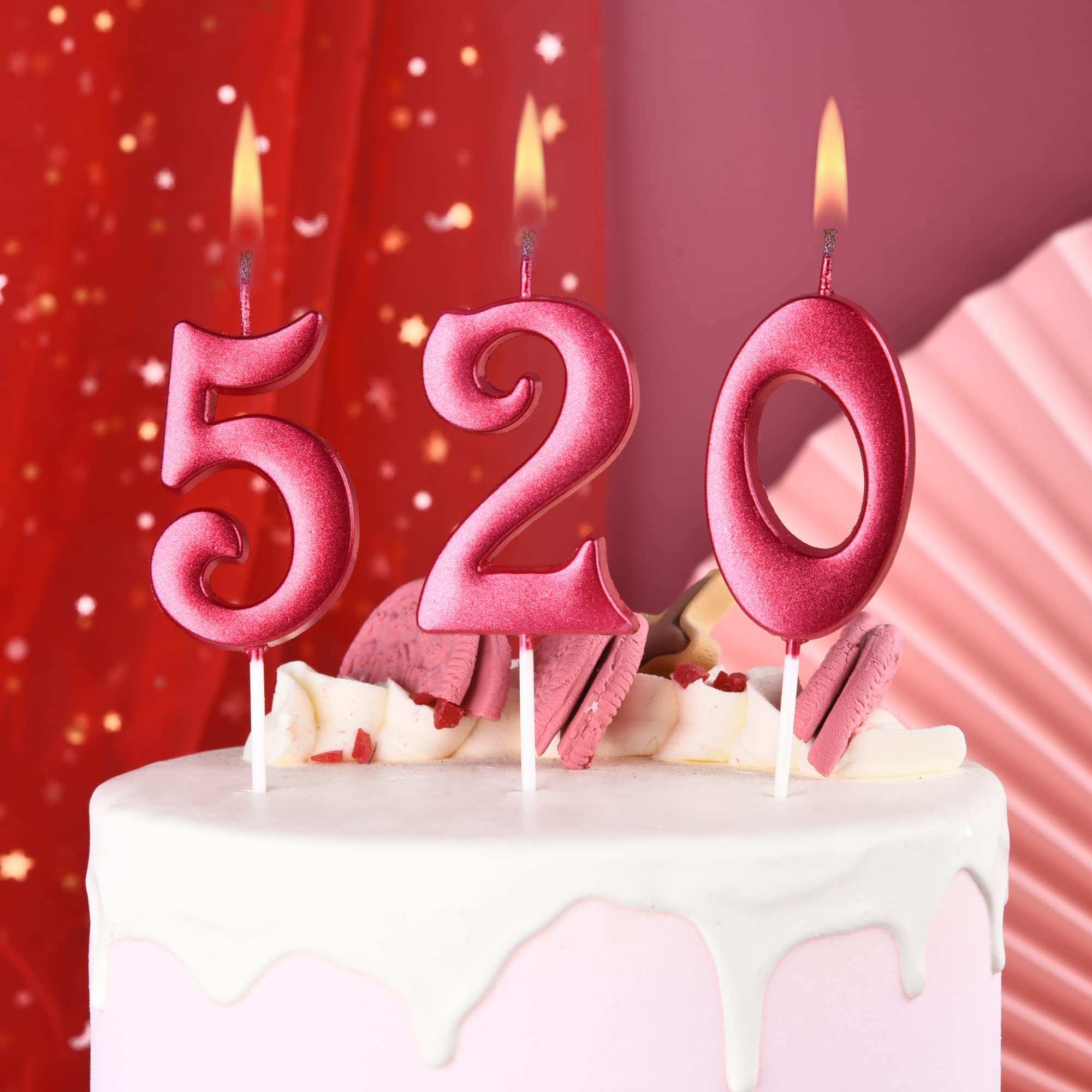 PHD 0-9 Red Number Birthday Candles (10-Count) for Parties & Baby Showers