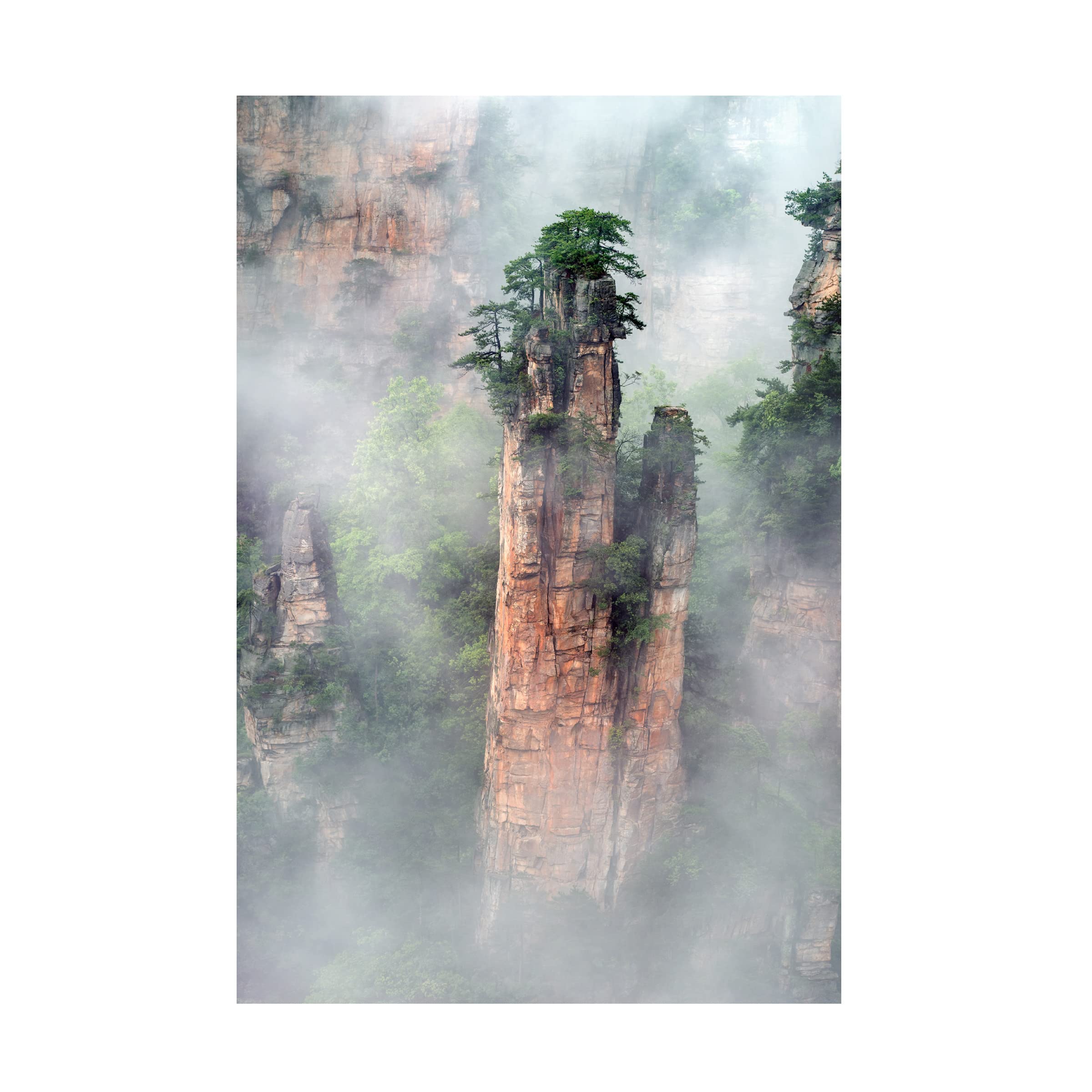 Trademark Fine Art 'Zhangjiajie' Landscape Canvas Print by Hua Zhu - Stunning Nature Wall Art for Living Room, Bedroom & Office Decor