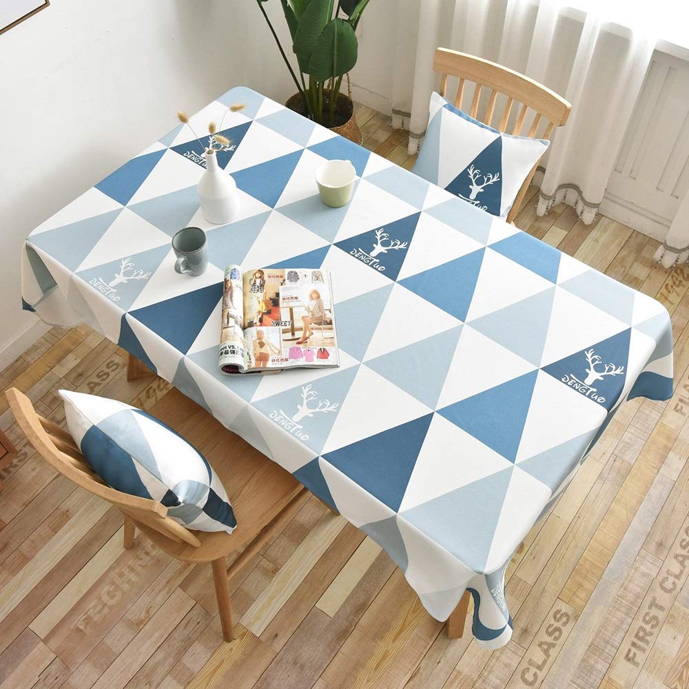 Waterproof Geometric Print Tablecloth - Pink Fabric Table Cover for Coffee & Dining Tables, 135x180cm - Perfect for Home Decor, Parties & Daily Use