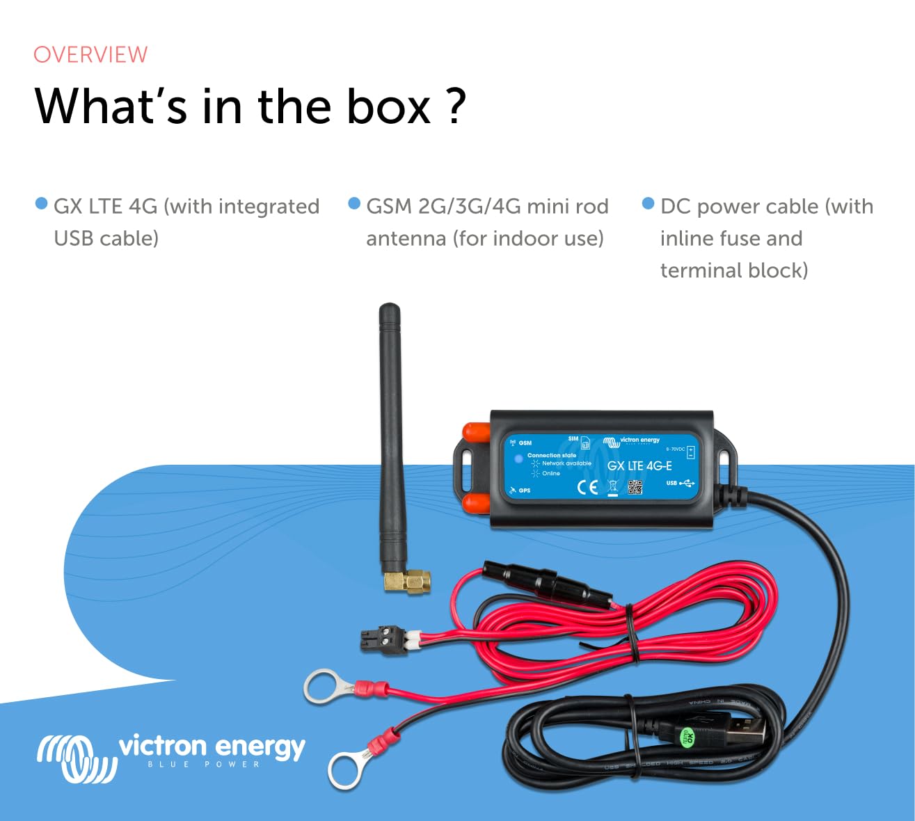 Victron Energy GX LTE 4G-E Cellular Modem for Remote Monitoring - Perfect for Solar Power Systems, Marine & RV Applications