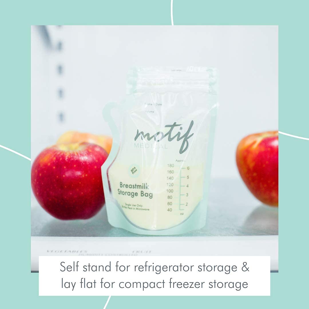 Motif Medical Luna Rechargeable Electric Breast Pump Kit for New Moms - Includes Milk Storage Bags, Insulated Nursing Bag & Manual Pump - Portable for Work, Travel & Home Use