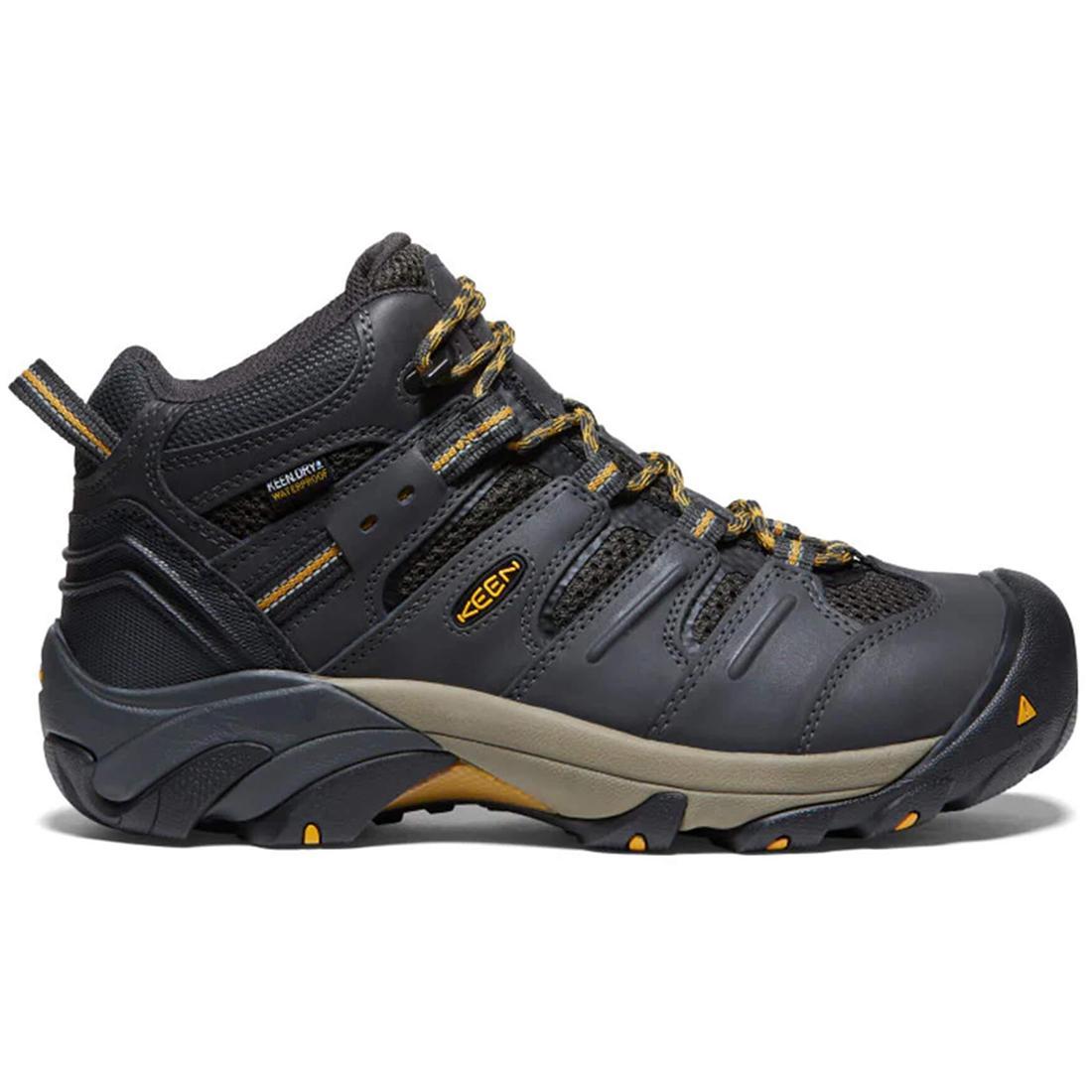 **Keen Lansing Steel Toe Work Boots - Waterproof, Safety Toe, Raven/Tawny Olive - Ideal for Construction, Warehouse & Outdoor Work**