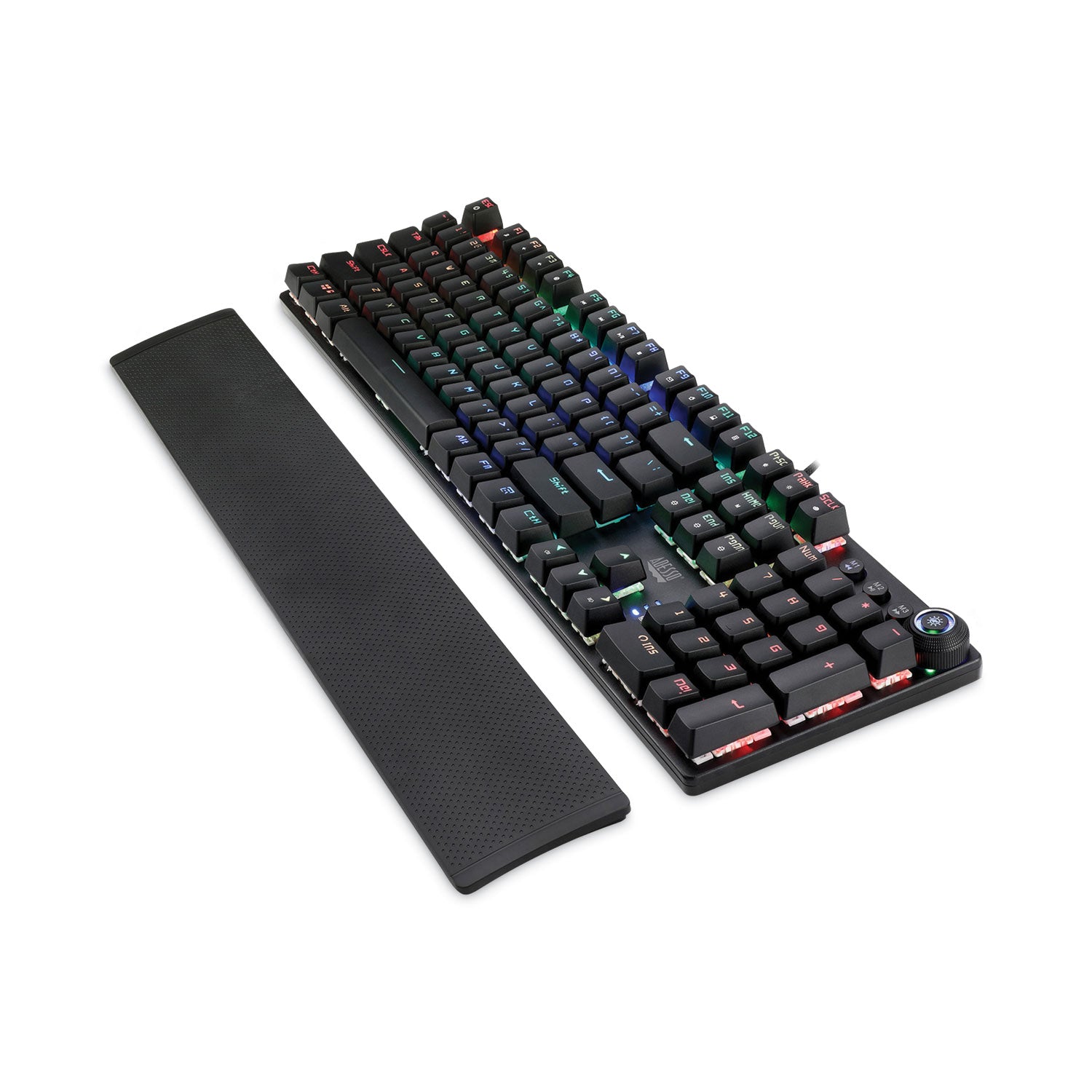 Adesso RGB Backlit Programmable Mechanical Gaming Keyboard - 108 Keys with Detachable Magnetic Wrist Rest - Cherry MX Switches - Anti-Ghosting - for PC/Mac Gamers - Perfect for FPS, MOBA & Esports Gaming