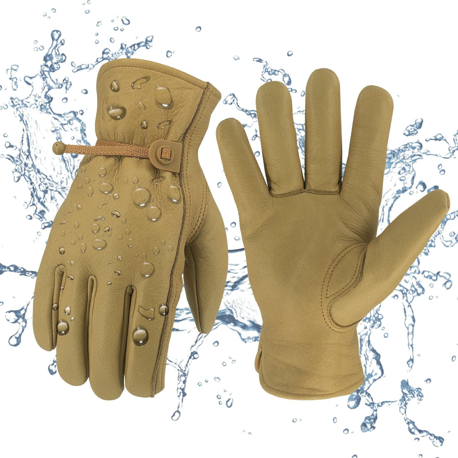 Durable Cowhide Work Gloves - Puncture & Cut Resistant for Gardening & Labor