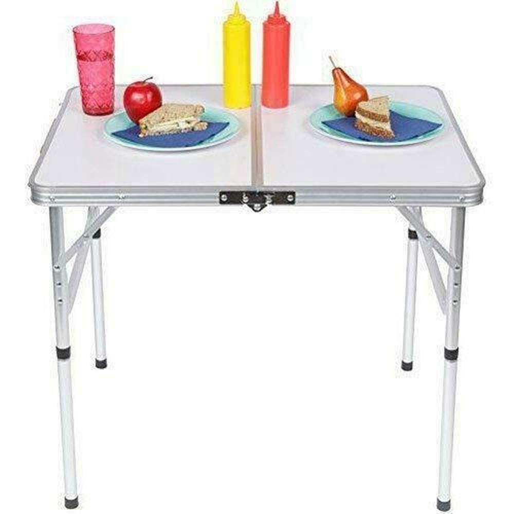 3'/4'/6' Ft Lightweight Aluminum Folding Table - Portable Camping, Picnic, BBQ, Office & Outdoor Dining (4 FT) - Perfect for Backyard, Tailgating & Travel