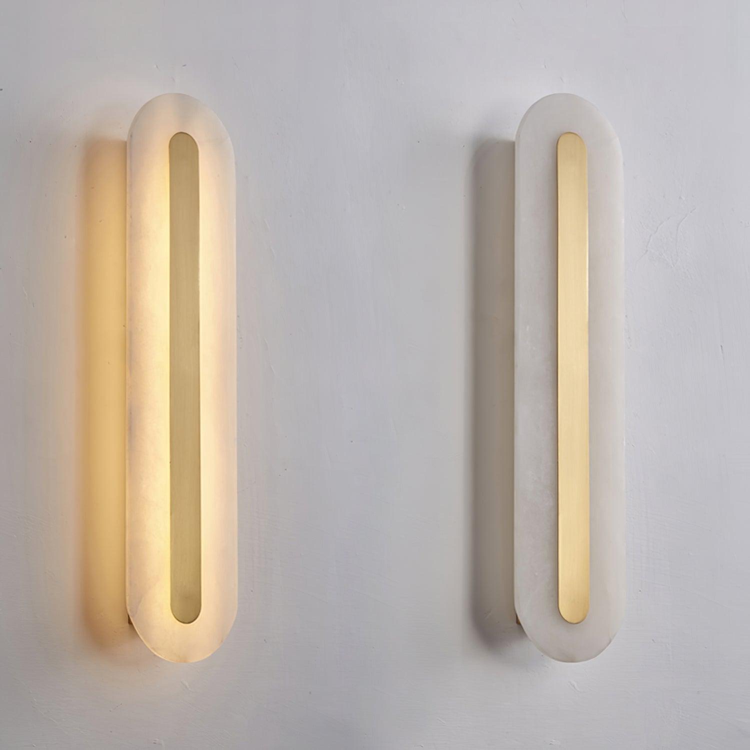 Modern Alabaster Rounded Wall Light Fixture - Elegant Indoor Sconce for Living Room, Bedroom & Hallway Lighting