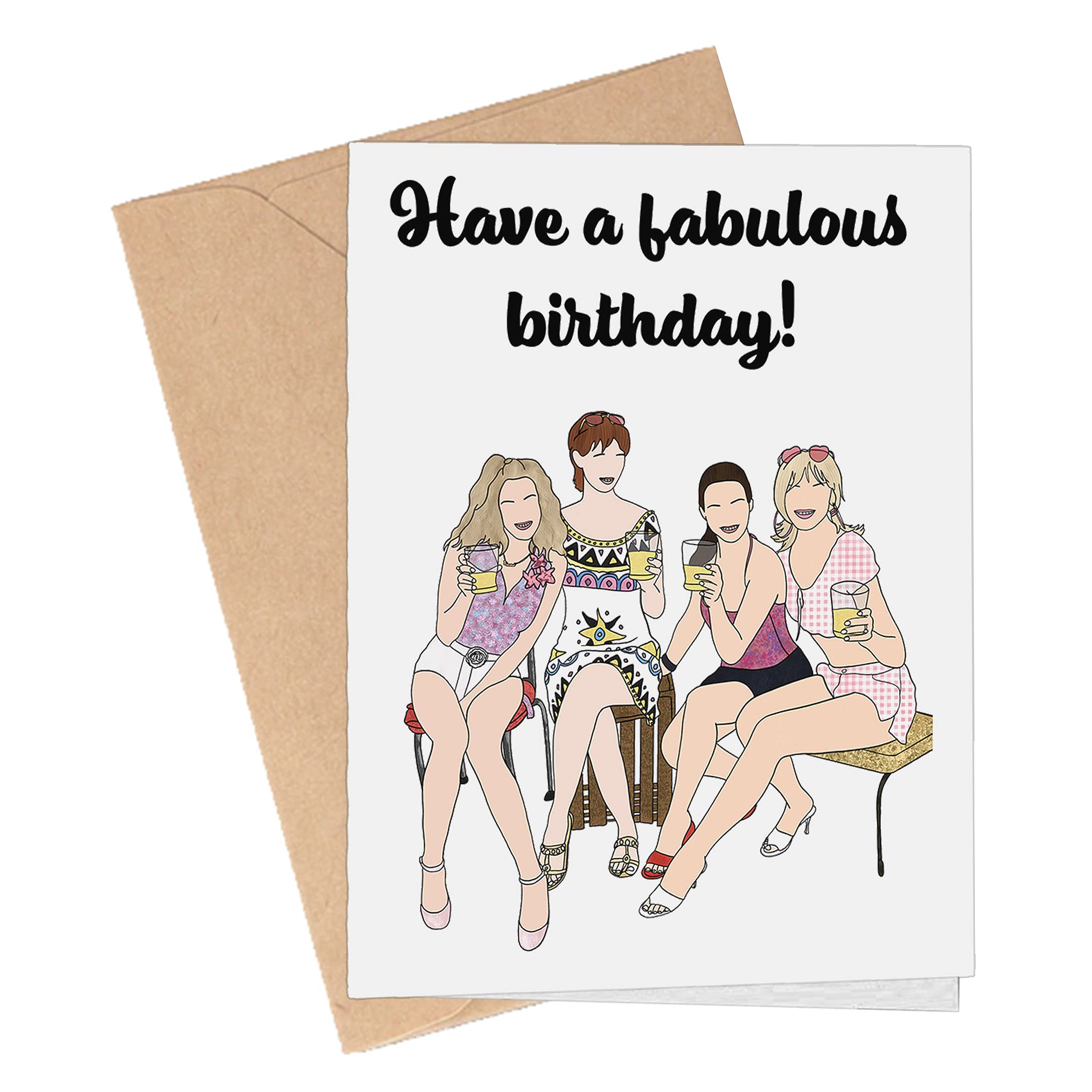 Faustinos Sex and the City Inspired Pun Greeting Card - Funny Birthday Card, Anniversary Card for Women - 1 Pack White Stationery - Perfect for Friends, Coworkers & TV Show Fans