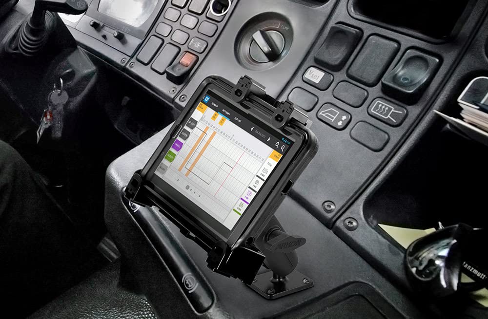**Arkon Universal Locking Tablet Mount with Key Lock - Compatible with Galaxy Tab, LG G Pad, iPad - Secure E-Log Solution for Truckers & Delivery Drivers**
