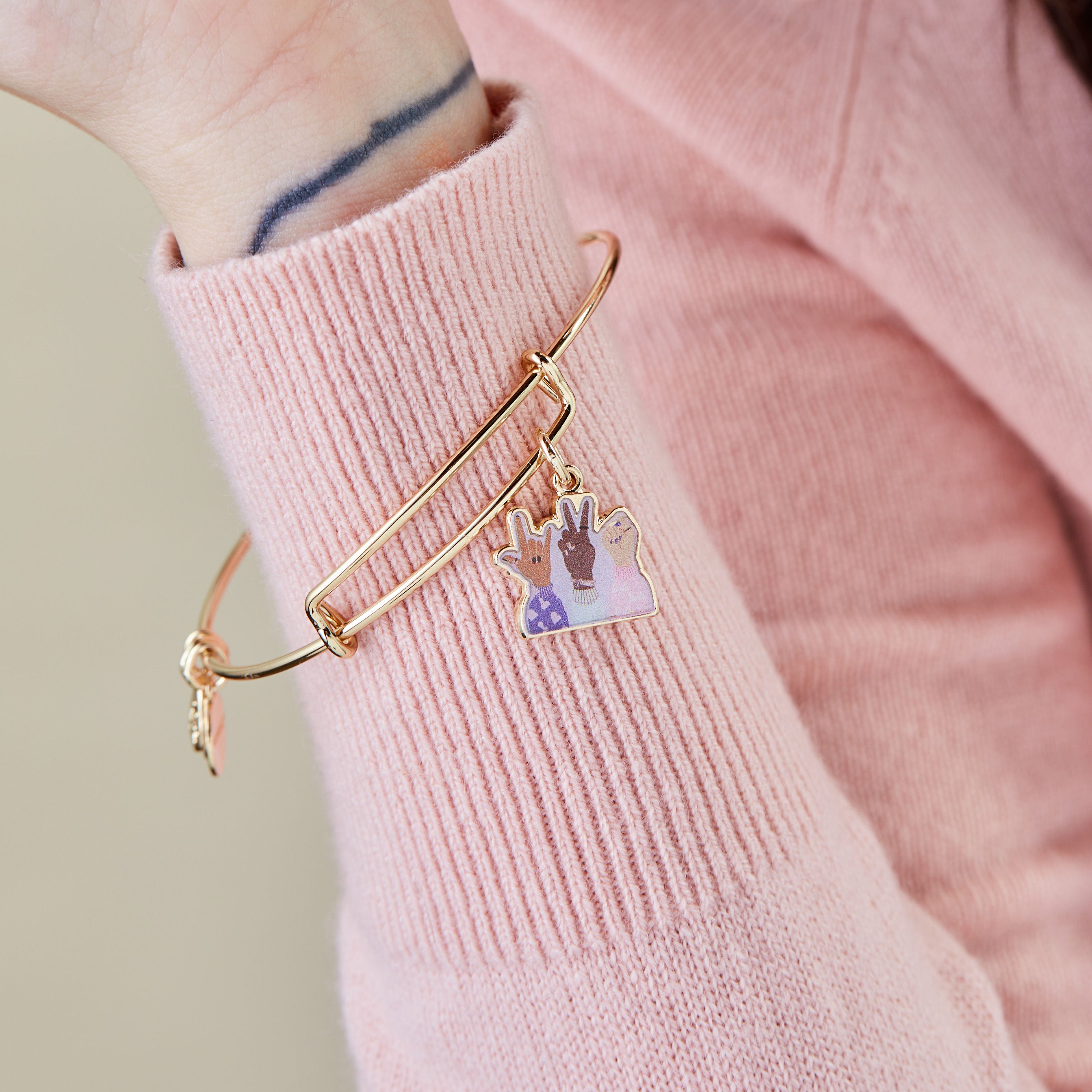 Barbie™ 'Better Together' Friendship Charm Bangle Bracelet for Girls - Perfect Gift for Birthday, Valentine's Day & Best Friend Jewelry