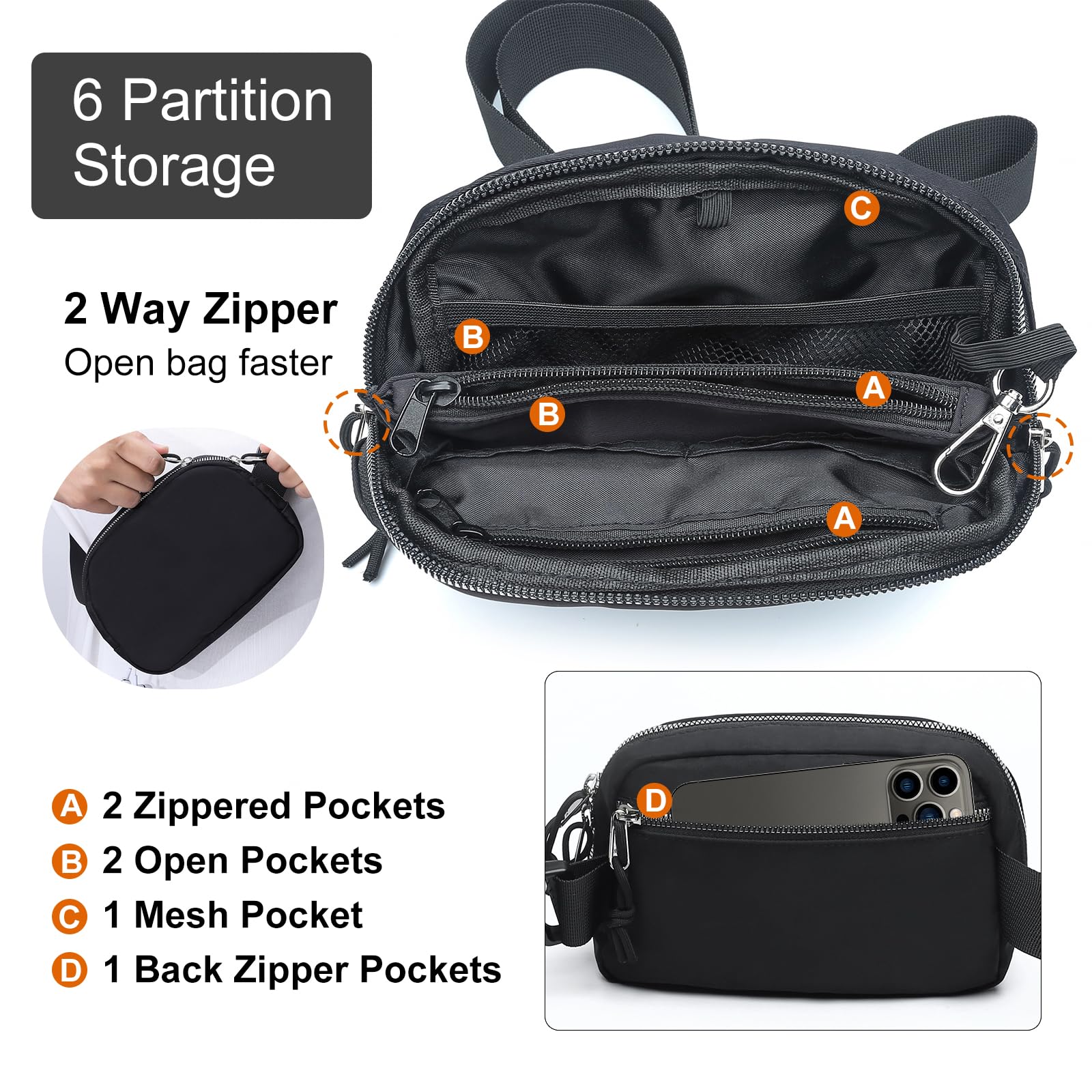 Mini Belt Bag for Women - RFID Blocking Small Fanny Pack, Fashion Waist Pack with Adjustable Extender Strap, Crossbody Bum Bag for Running, Travel & Everyday Use