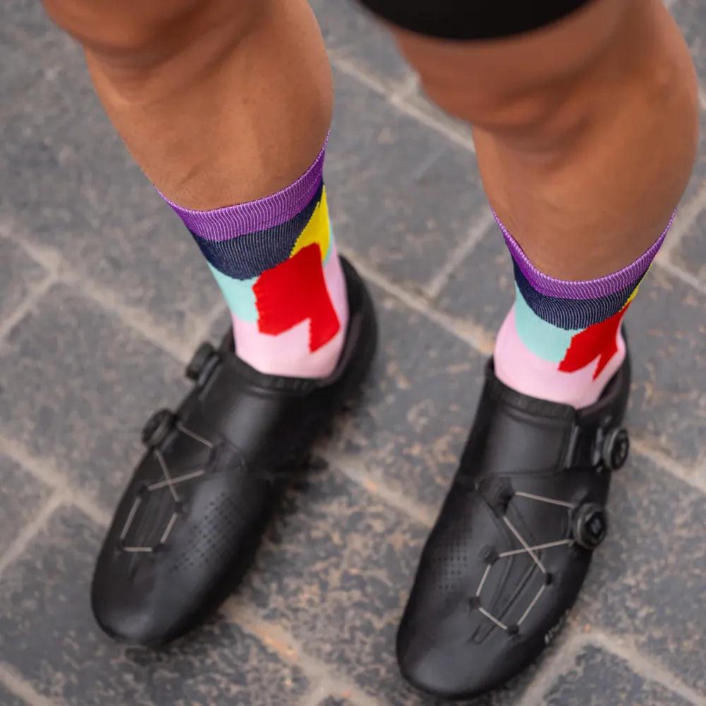 Premium Sporcks Alsace Pink Cycling Socks for Women & Men - Breathable Comfort for Road Biking & Indoor Cycling - Perfect for Training, Racing & Outdoor Sports