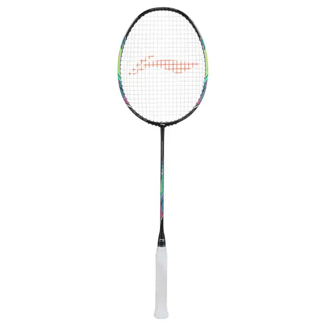 Li Ning Windstorm Nano 73 Black Prestrung Badminton Racket - Professional Carbon Fiber Shuttlecock Racquet for Smash & Defense | Perfect for Tournaments & Training | Made in China