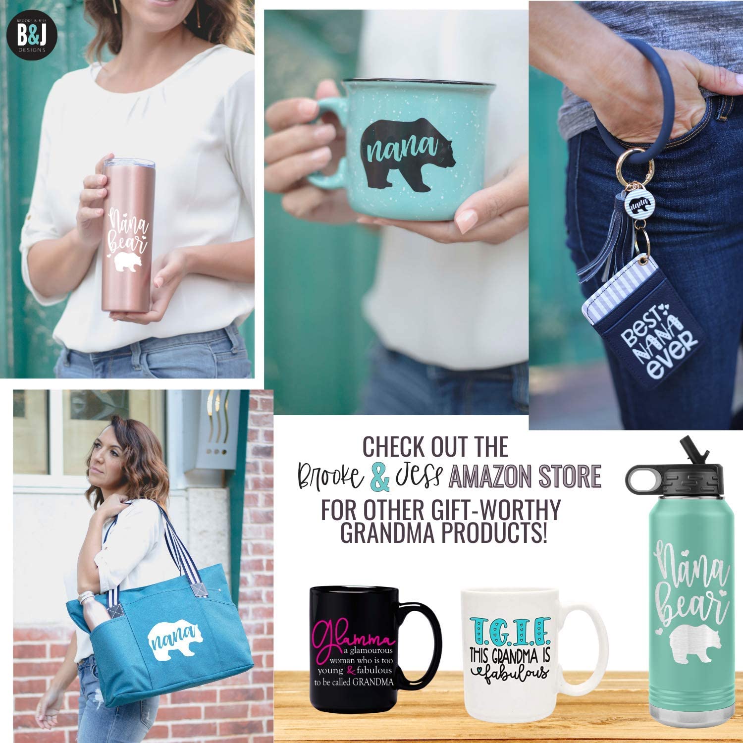 Sturdy Canvas Tote Bag for Grandma with Zipper & Pocket - Perfect for Shopping & Daily Use