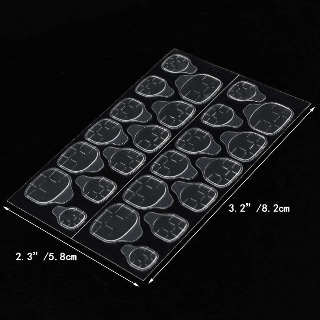 Khelni 48pcs Double-Sided Nail Adhesive Tabs - Transparent Flexible Fake Nail Glue Stickers for Press-On Nails | Easy Application, Strong Hold | Perfect for Manicures, Nail Art & Salon Use