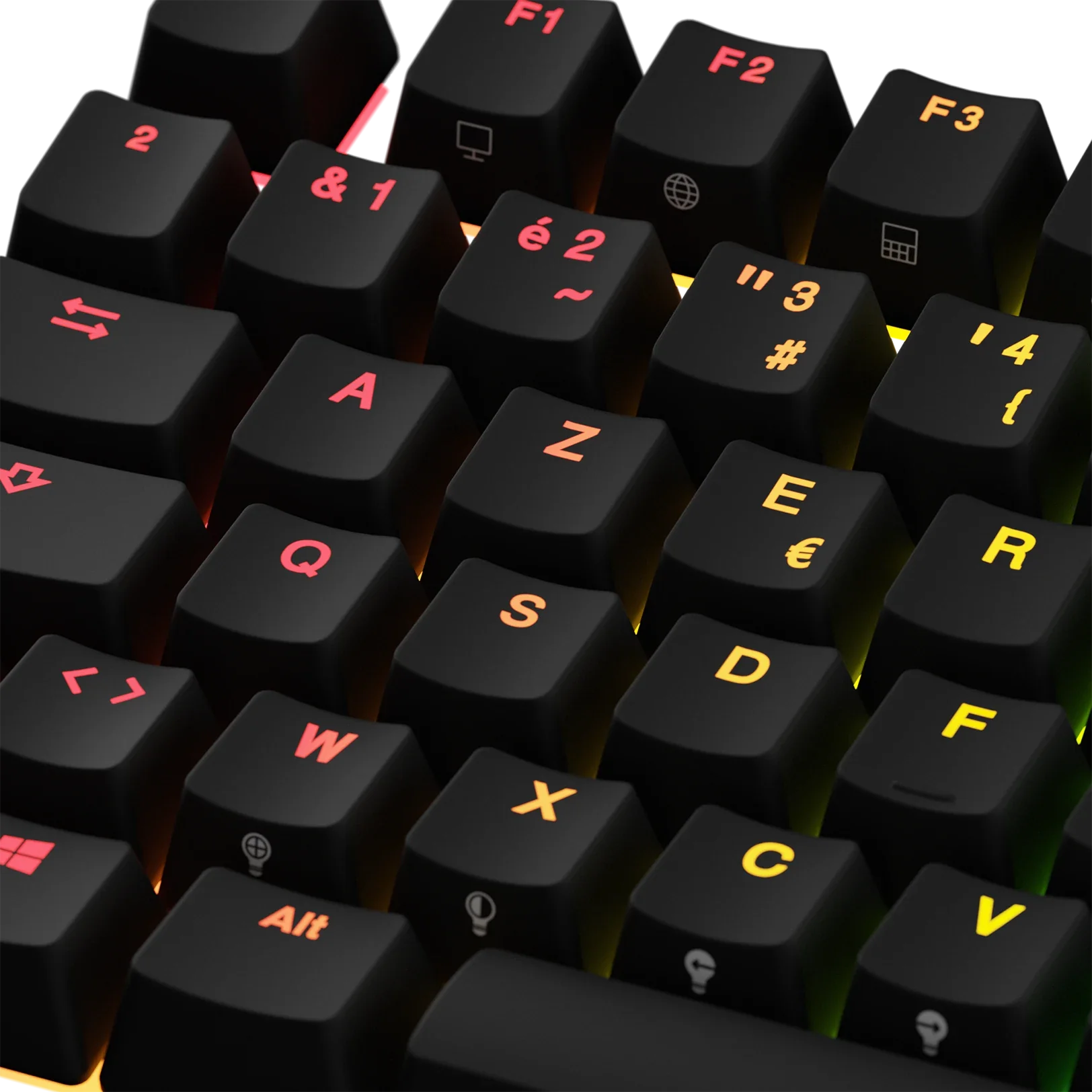 Backlit Black FR Keycaps for Mechanical Keyboards - Perfect for Gaming, Typing & Custom Builds